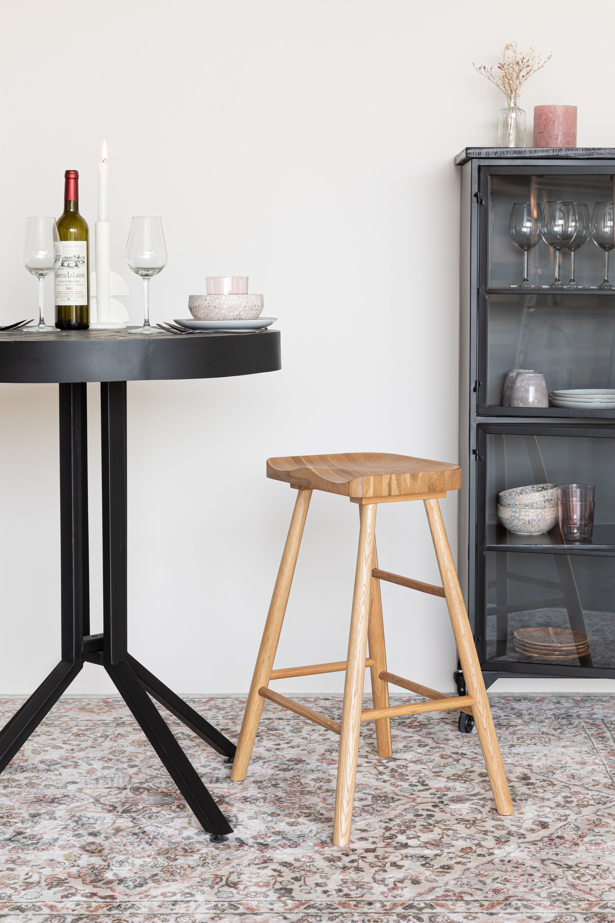 Vander Natural Oak Wood Counter Stool